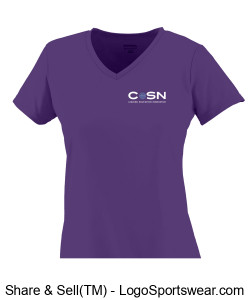 Ladies Nexgen Wicking V-Neck T-Shirt Purple Design Zoom